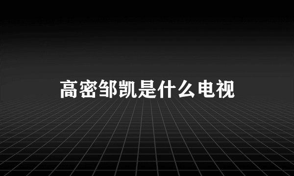 高密邹凯是什么电视