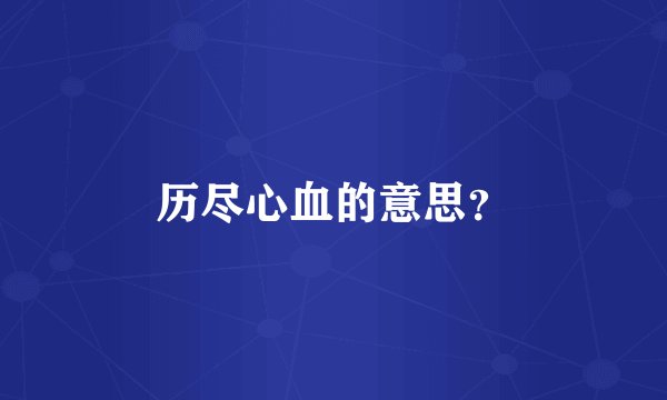 历尽心血的意思？