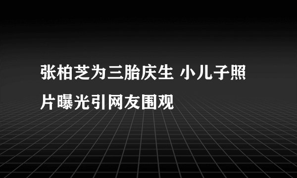 张柏芝为三胎庆生 小儿子照片曝光引网友围观