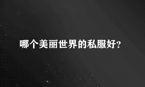 哪个美丽世界的私服好？