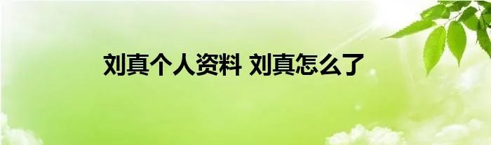 刘真个人资料 刘真怎么了