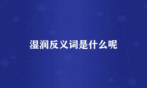湿润反义词是什么呢