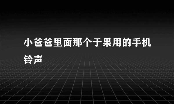 小爸爸里面那个于果用的手机铃声