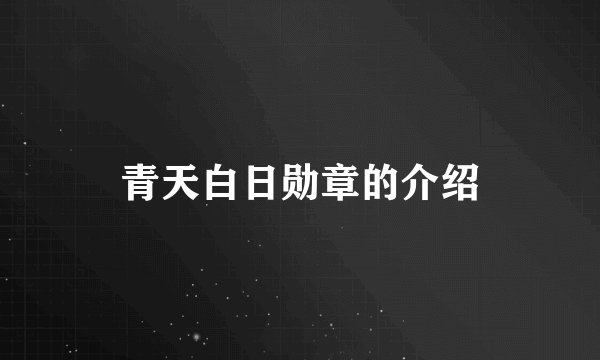 青天白日勋章的介绍