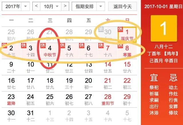 给你讲个恐怖故事:2017全年放假时间都赶上周末……