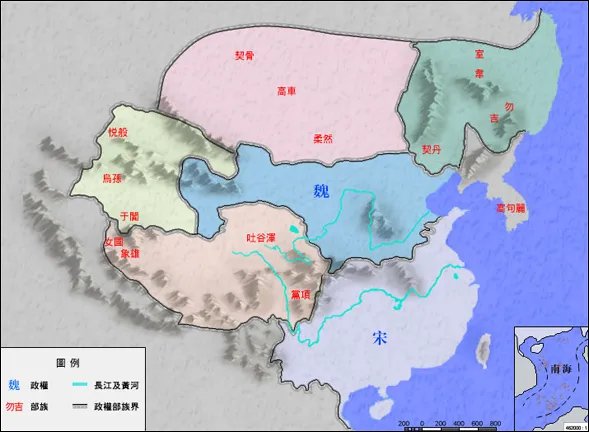 南北朝地图——中国古代南北朝地图