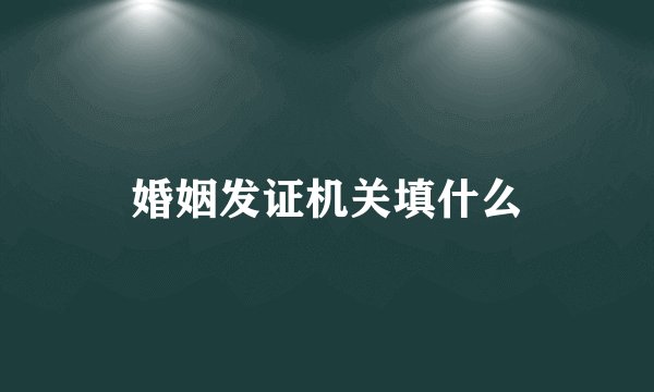 婚姻发证机关填什么