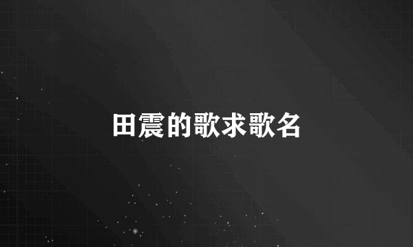 田震的歌求歌名