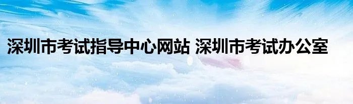 深圳市考试指导中心网站 深圳市考试办公室