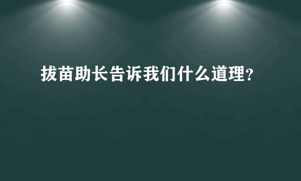 拔苗助长告诉我们什么道理？