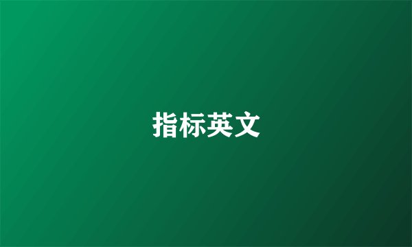 指标英文