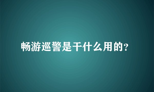 畅游巡警是干什么用的？