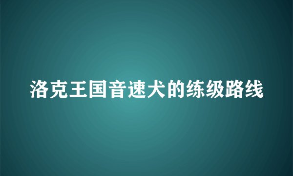 洛克王国音速犬的练级路线