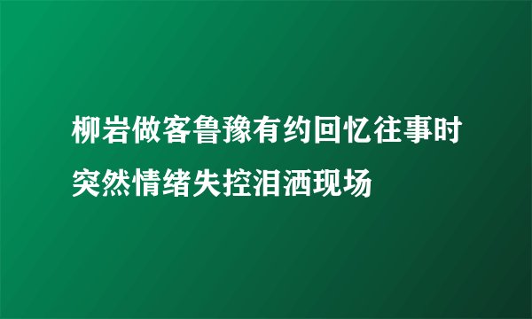 柳岩做客鲁豫有约回忆往事时突然情绪失控泪洒现场