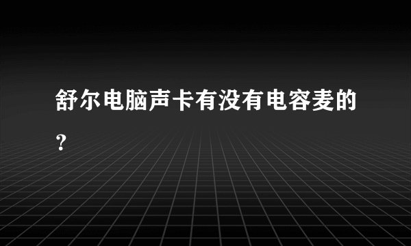舒尔电脑声卡有没有电容麦的？