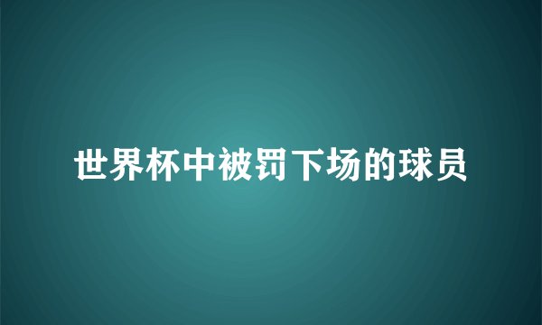 世界杯中被罚下场的球员
