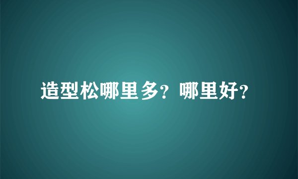 造型松哪里多？哪里好？