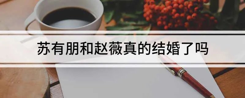 苏有朋和赵薇真的结婚了吗