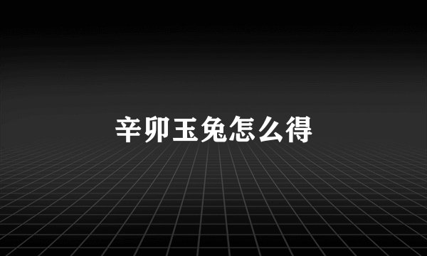 辛卯玉兔怎么得