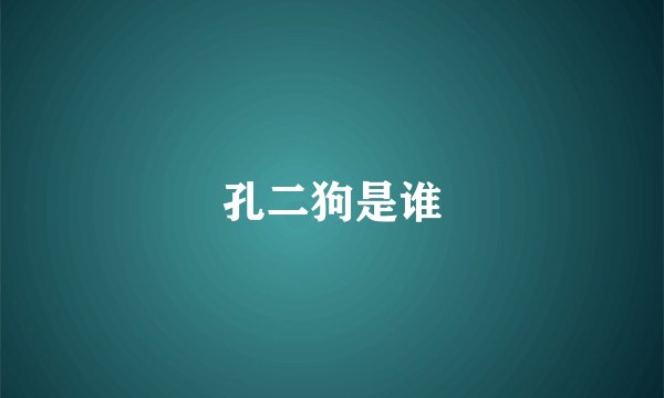 孔二狗是谁