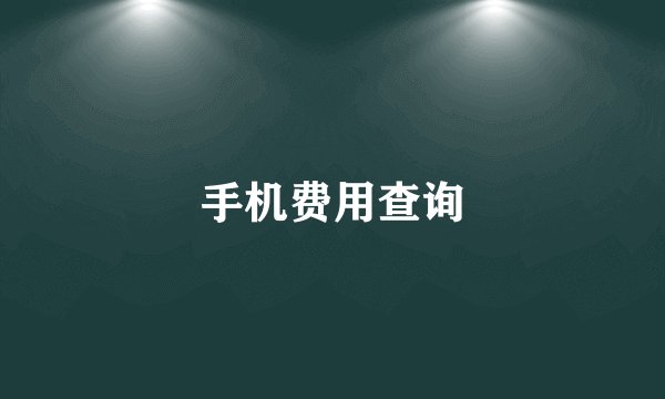 手机费用查询