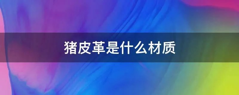 猪皮革是什么材质