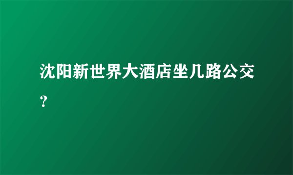 沈阳新世界大酒店坐几路公交?