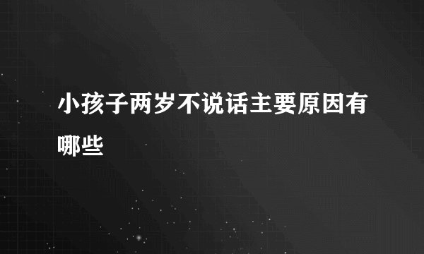 小孩子两岁不说话主要原因有哪些