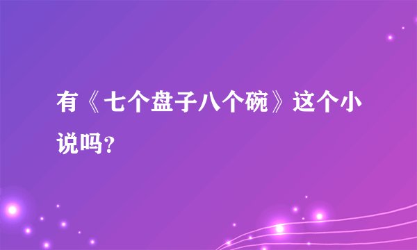 有《七个盘子八个碗》这个小说吗？