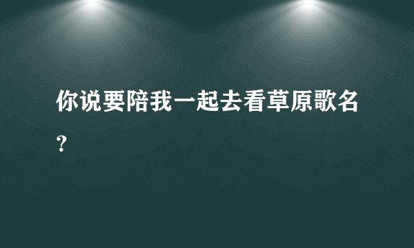 你说要陪我一起去看草原歌名?