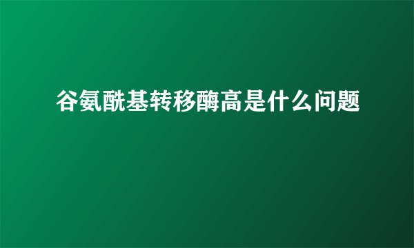 谷氨酰基转移酶高是什么问题