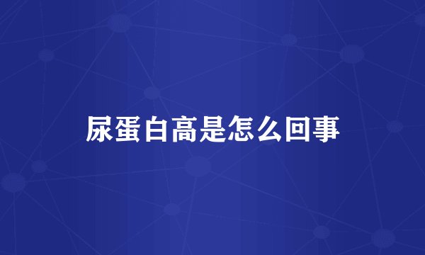 尿蛋白高是怎么回事