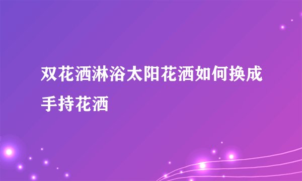 双花洒淋浴太阳花洒如何换成手持花洒