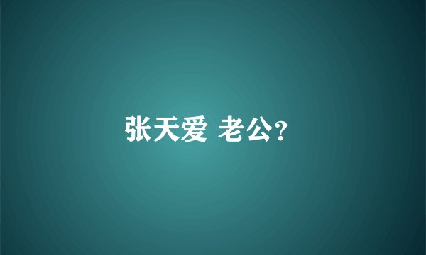 张天爱 老公？