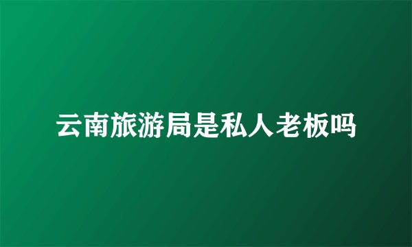 云南旅游局是私人老板吗