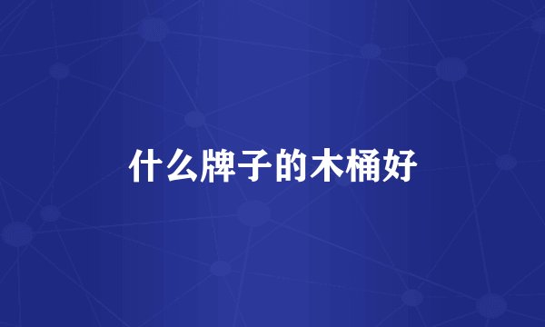 什么牌子的木桶好