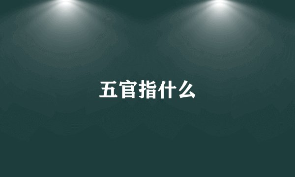 五官指什么
