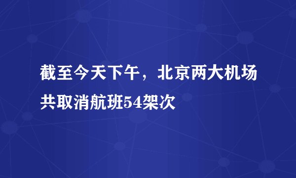 截至今天下午，北京两大机场共取消航班54架次