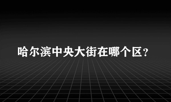 哈尔滨中央大街在哪个区？