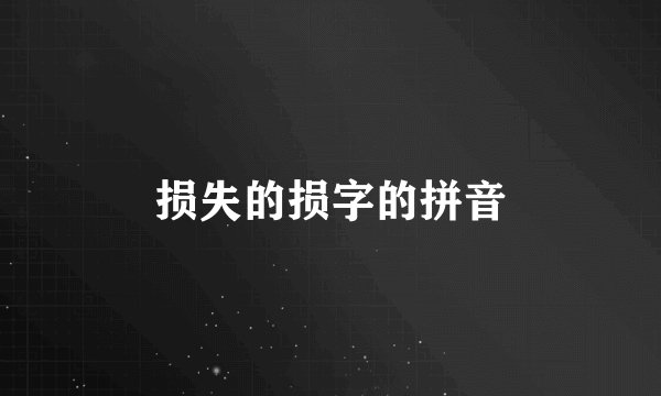 损失的损字的拼音