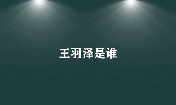 王羽泽是谁