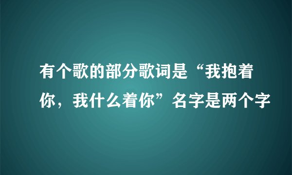 有个歌的部分歌词是“我抱着你，我什么着你”名字是两个字