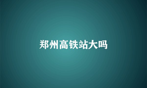 郑州高铁站大吗