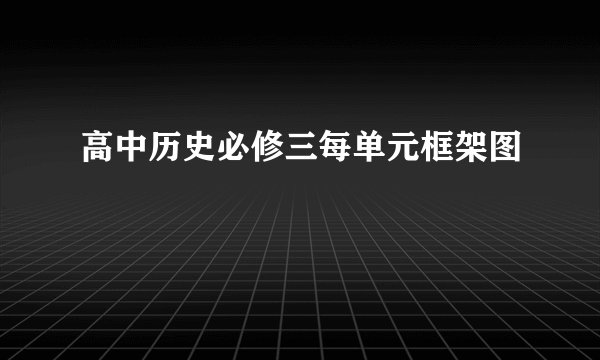 高中历史必修三每单元框架图