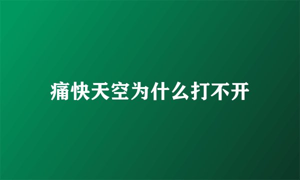 痛快天空为什么打不开
