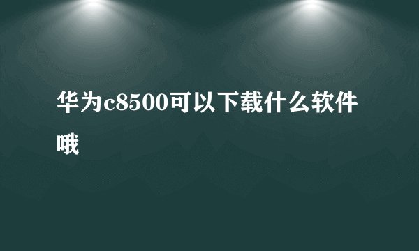 华为c8500可以下载什么软件哦