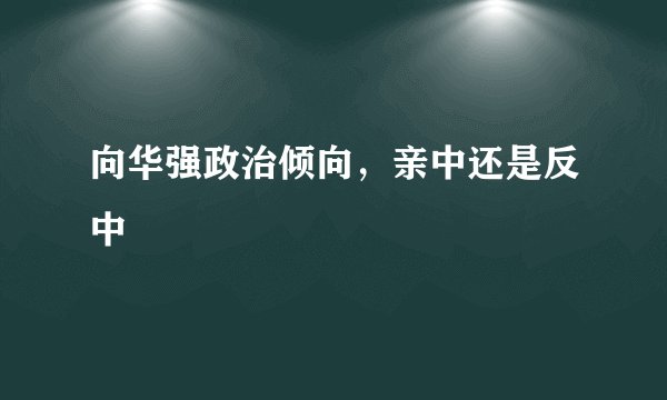 向华强政治倾向，亲中还是反中