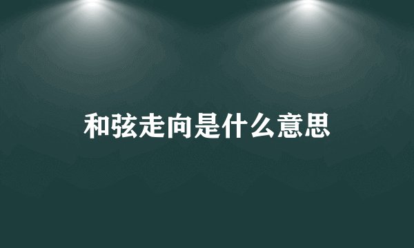 和弦走向是什么意思