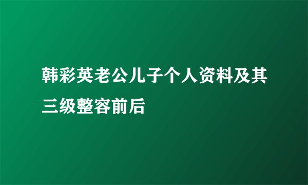 韩彩英老公儿子个人资料及其三级整容前后