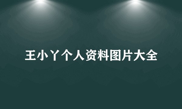 王小丫个人资料图片大全